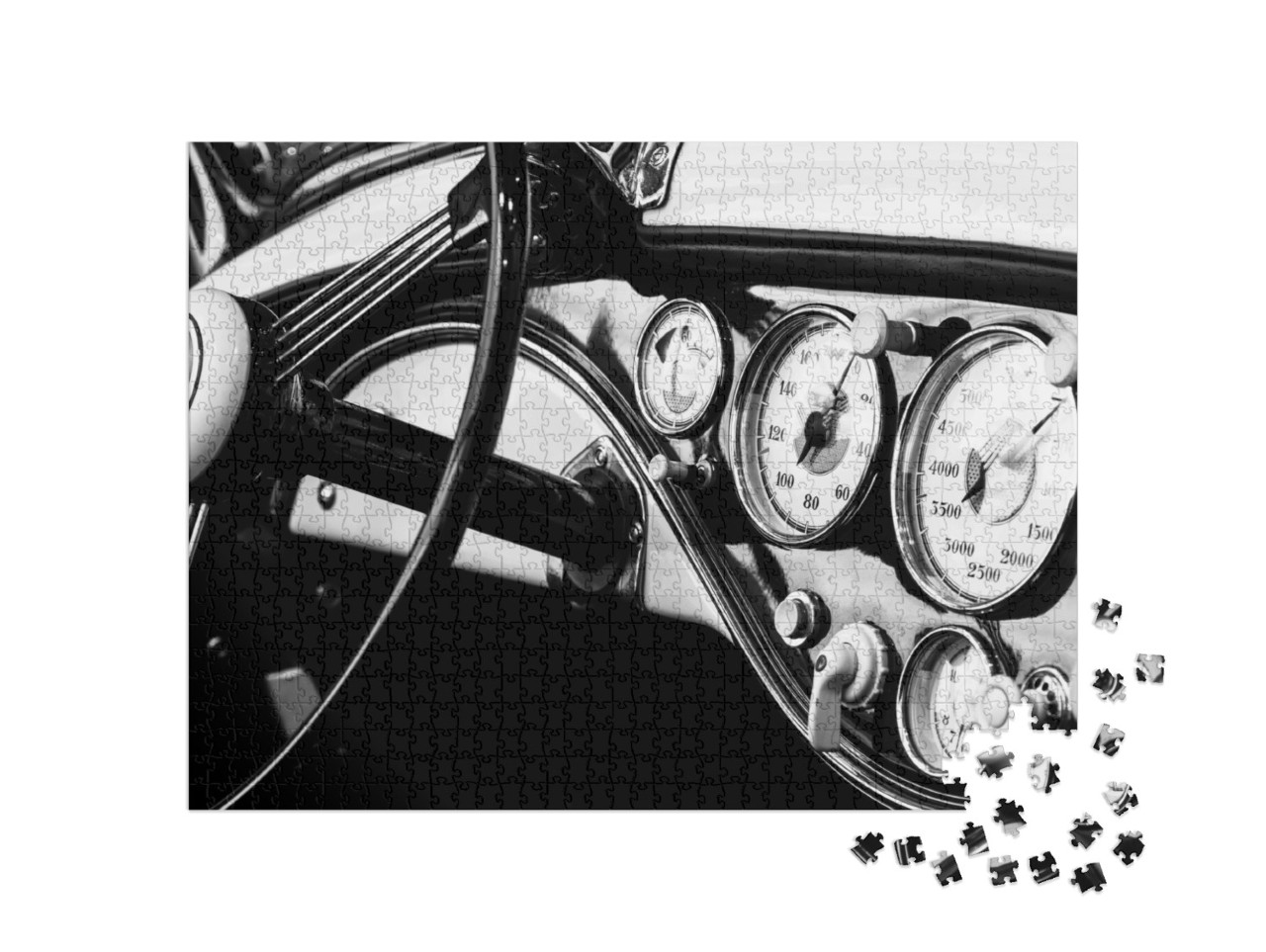 Puzzle 1000 Teile „Das Armaturenbrett eines Oldtimers “