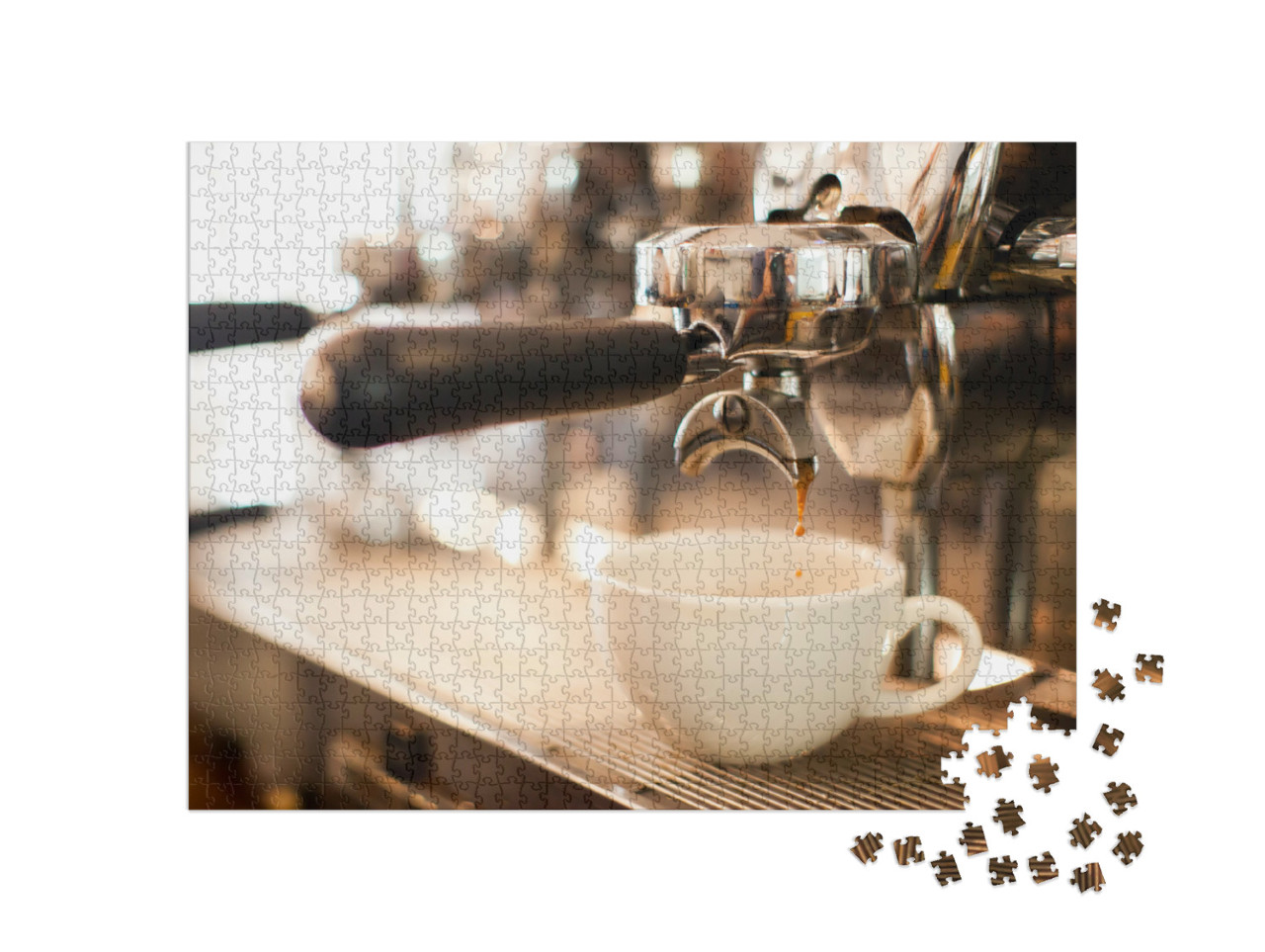 Puzzle 1000 Teile „Köstlich frischer Kaffee aus der Siebträgermaschine“