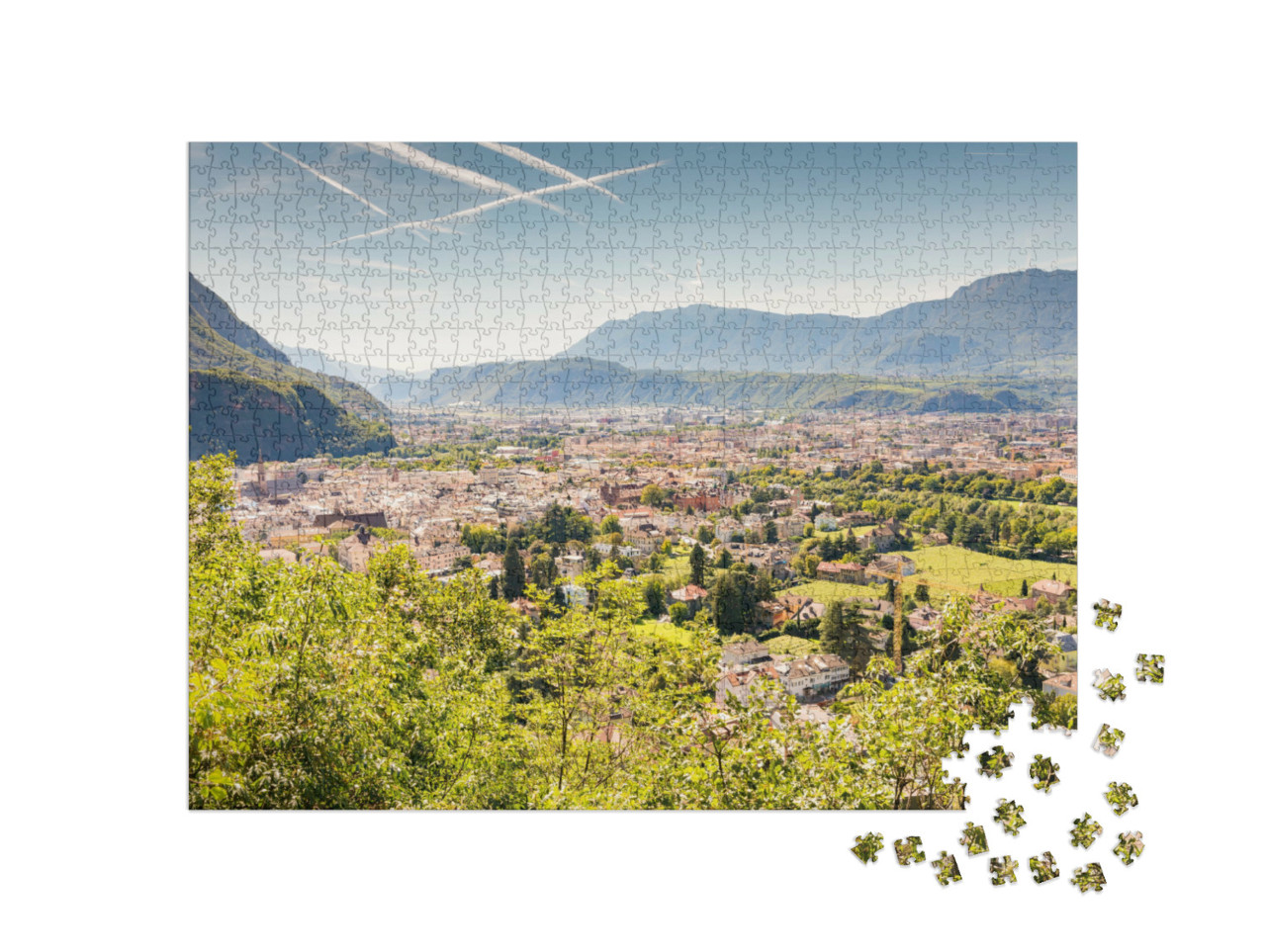 Puzzle 1000 Teile „Blick über Bozen, Südtirol, Italien“