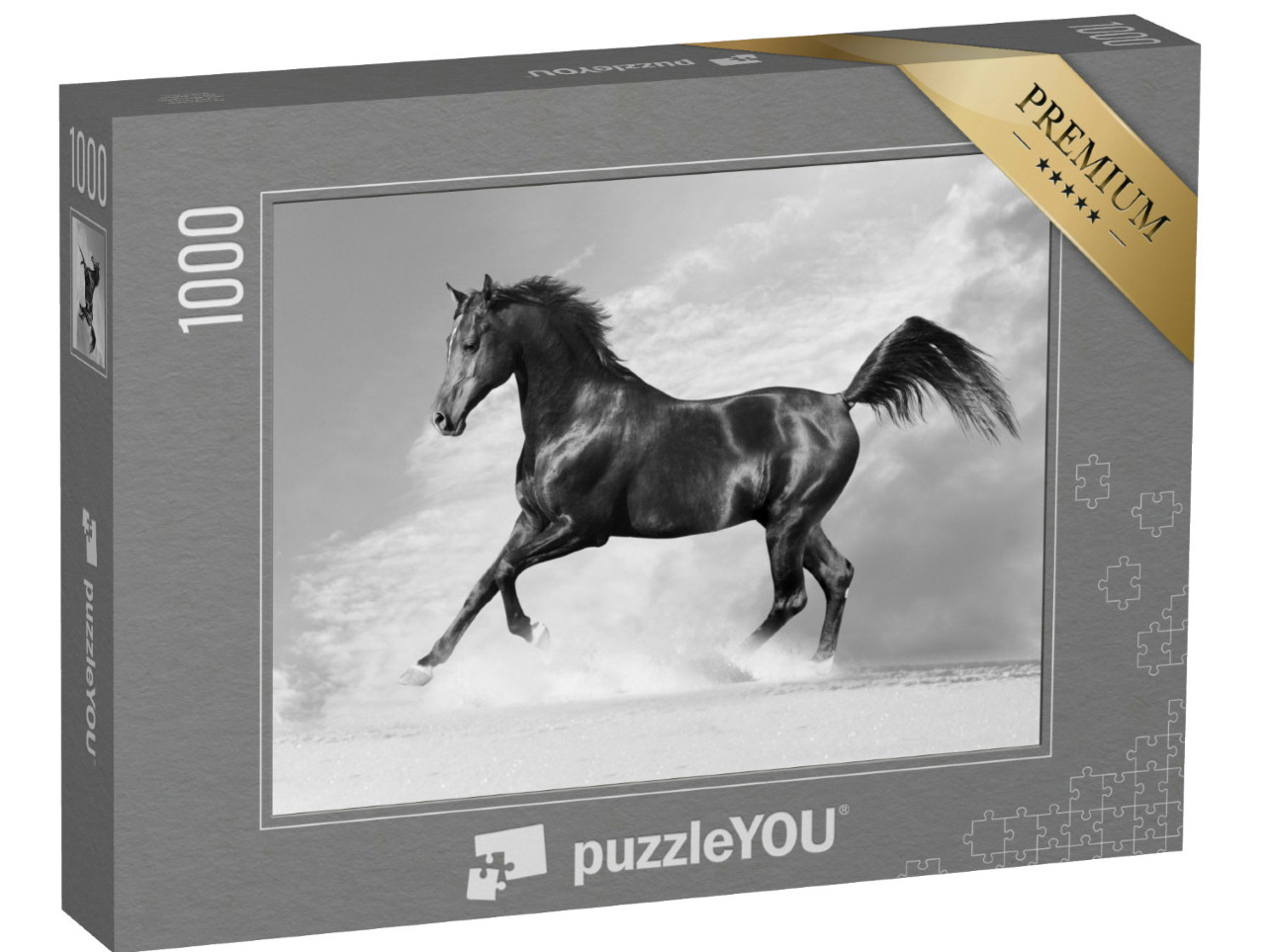 Puzzle 1000 Teile „Schwarzer Araber im Winter“