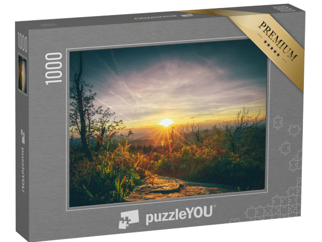 Puzzle 1000 Teile „Sonnenuntergang am Feldberg im Taunus: Naturpanorama aus Deutschland“