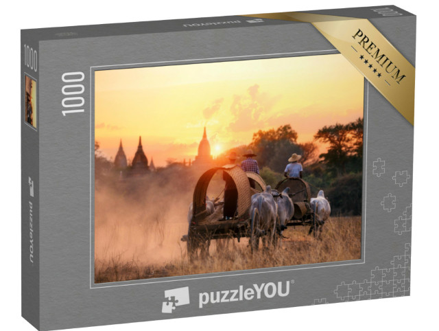 Puzzle 1000 Teile „Traditionelles Transportmittel in Bagan, Mandalay, Myanmar“