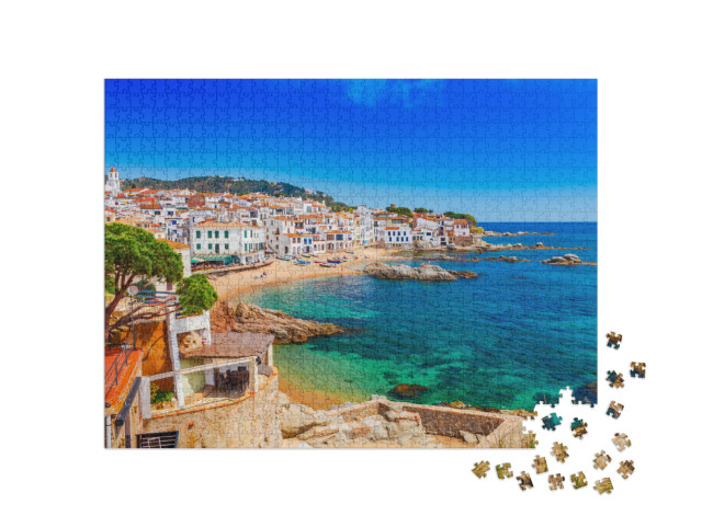 Puzzle 1000 Teile „Malerisches Fischerdorf an der Costa Brava, Katalonien, Spanien “