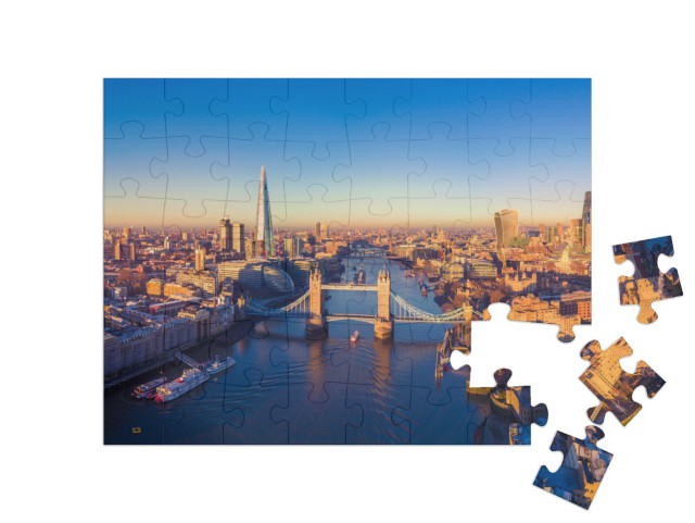 Puzzle 48 Teile „Luftbild-Panoramablick auf London und die Themse, England“