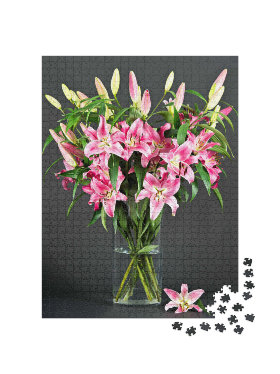 Puzzle 1000 Teile „Rosa Lilienblüten “