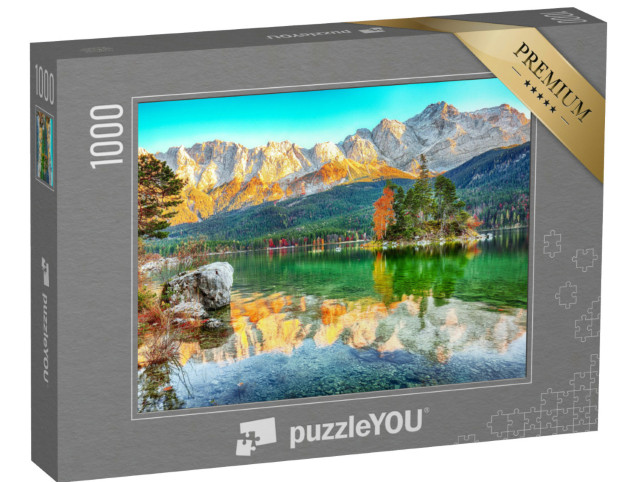 Puzzle 1000 Teile „Herbstlandschaft am Eibsee, Garmisch-Partenkirchen, Bayern“