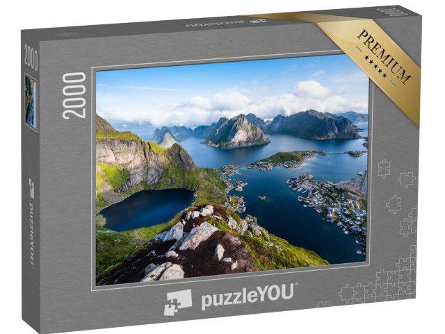 Puzzle 2000 Teile „Blick auf atemberaubende Berge der Lofoten, Norwegen“