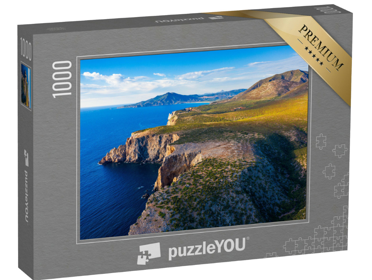 Puzzle 1000 Teile „Insel Sardinien, westliche zerklüftete Mittelmeerküste, Italien“