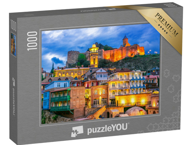 Puzzle 1000 Teile „ Altstadt von Tiflis, Georgien nach Sonnenuntergang“