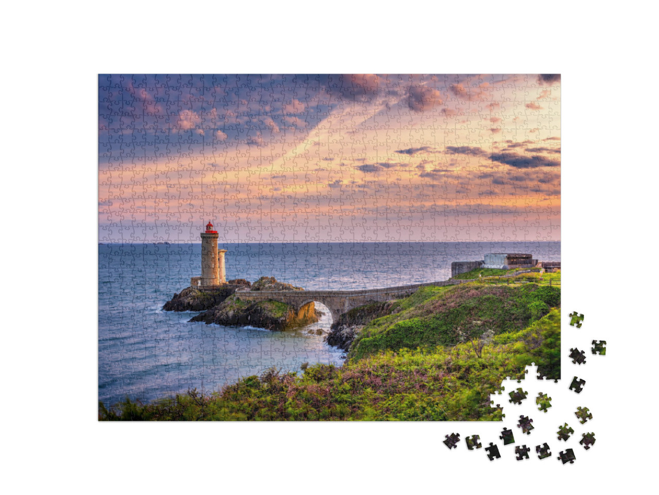 Puzzle 1000 Teile „Leuchtturm Phare du Petit Minou in Plouzane, Bretagne, Frankreich“