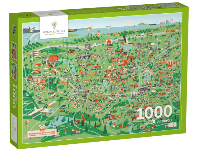 Puzzle 1000 Teile „Wimmelbild Horneburg“
