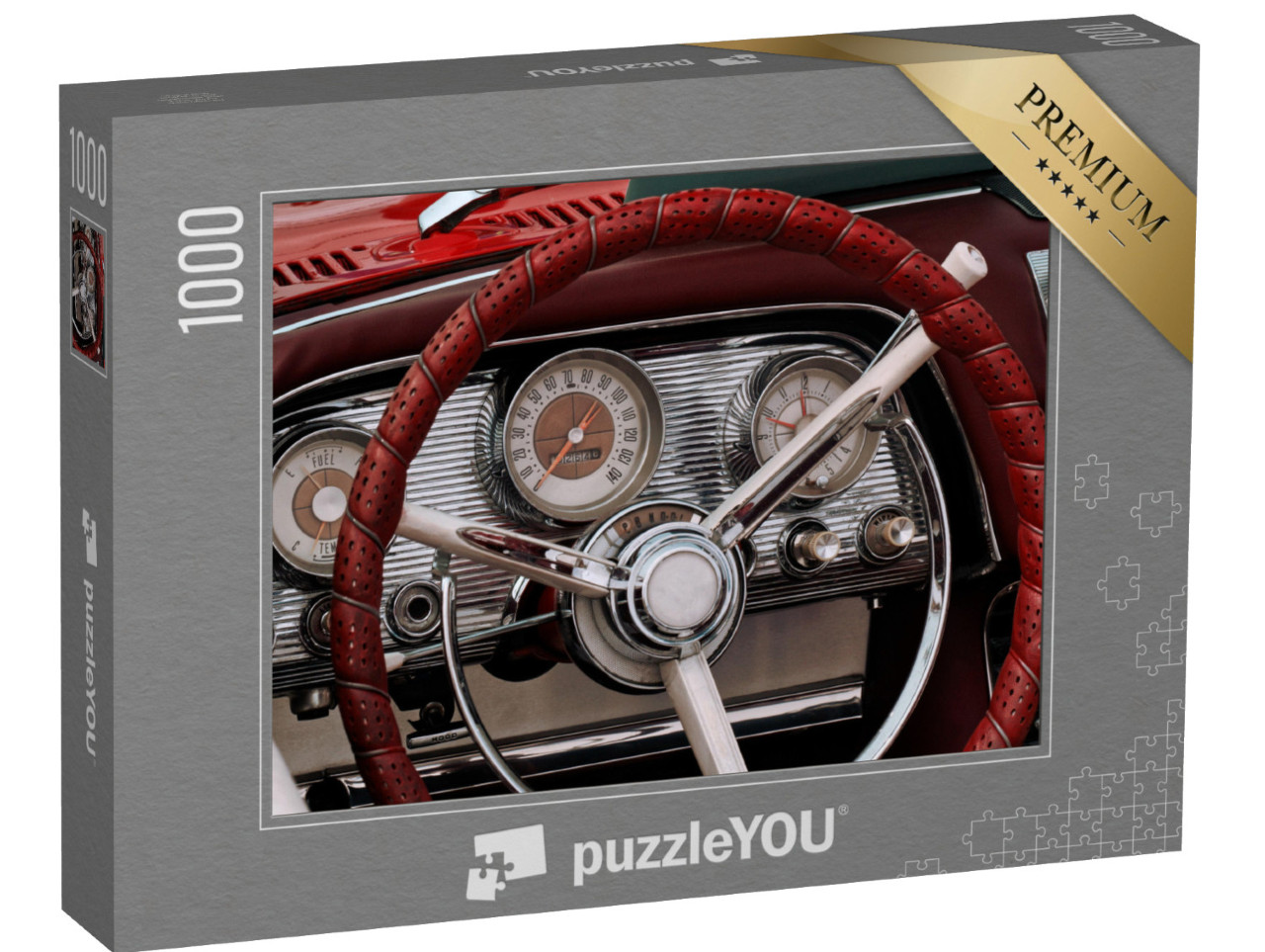 Puzzle 1000 Teile „Innenausstattung eines Oldtimer-Sportwagens der Luxusklasse“