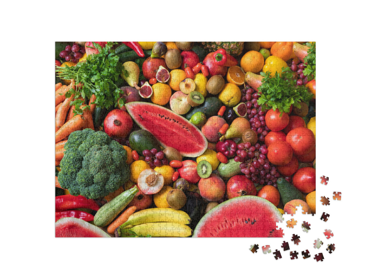 Puzzle 1000 Teile „Vielfalt an Obst und Gemüse“