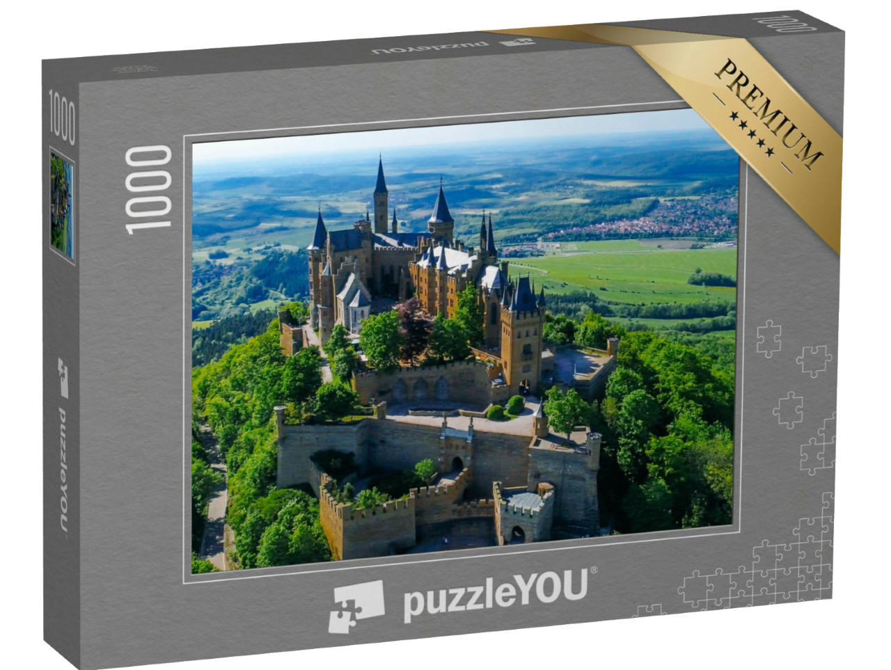Puzzle 1000 Teile „Luftaufnahme der berühmten Burg Hohenzollern, Deutschland“