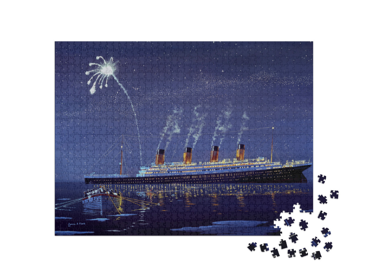 Puzzle 1000 Teile „Die sinkende Titanic“