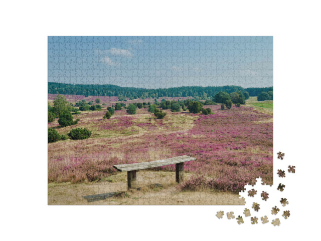 Puzzle 1000 Teile „Der Naturpark Lüneburger Heide, Niedersachsen, Deutschland“