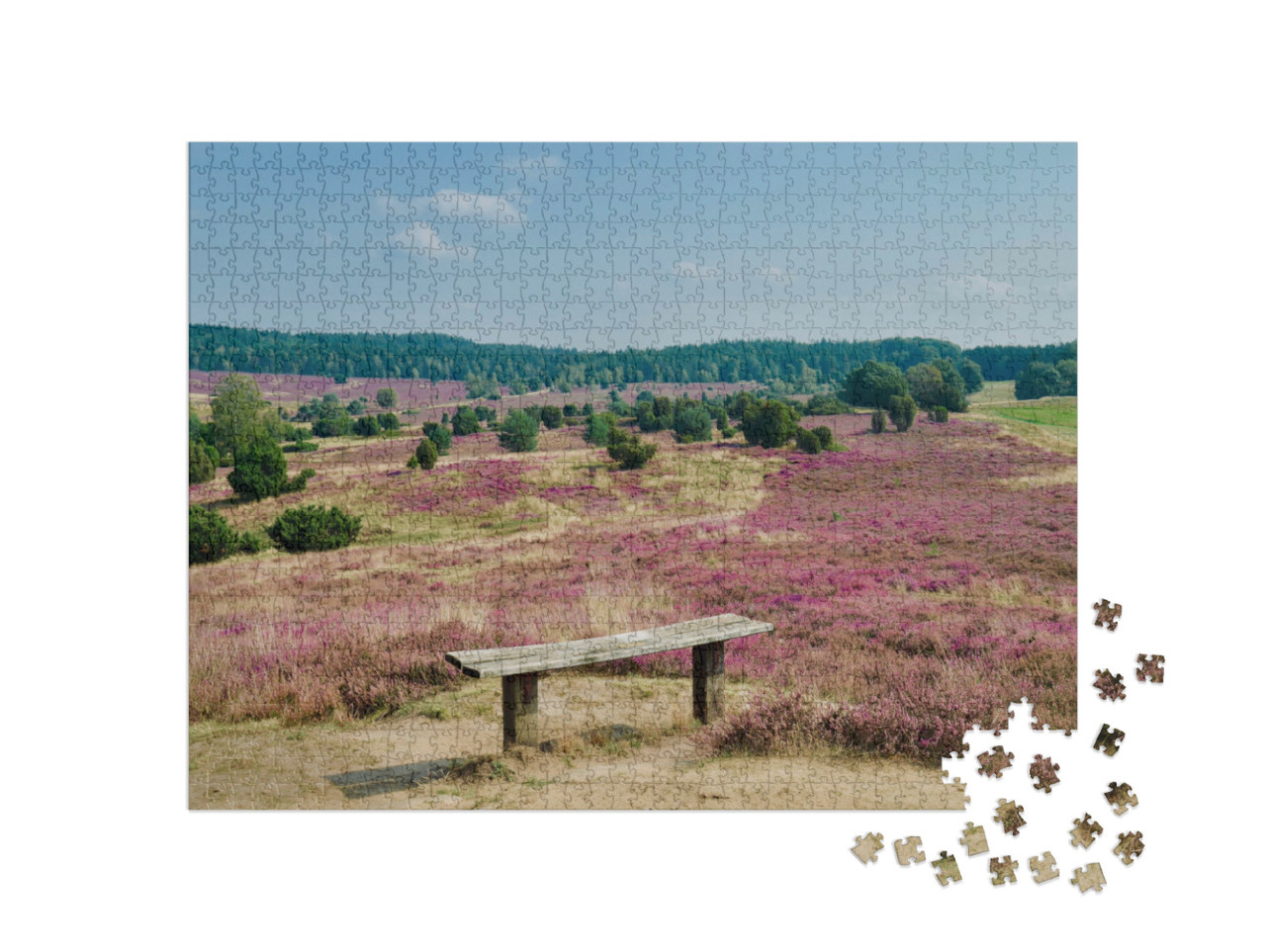 Puzzle 1000 Teile „Der Naturpark Lüneburger Heide, Niedersachsen, Deutschland“