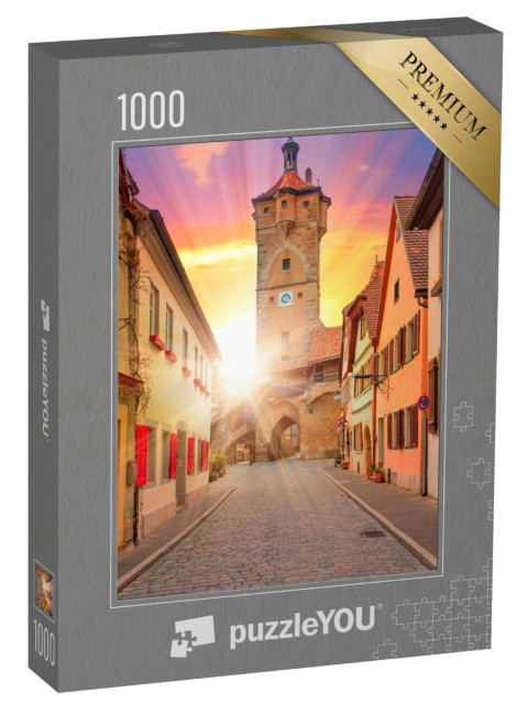 Puzzle 1000 Teile „Bayern: mittelalterliche Straße von Rothenburg ob der Tauber“