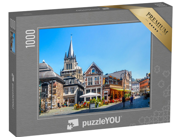 Puzzle 1000 Teile „Straße in Aachen mit Blick auf den Dom, Deutschland“