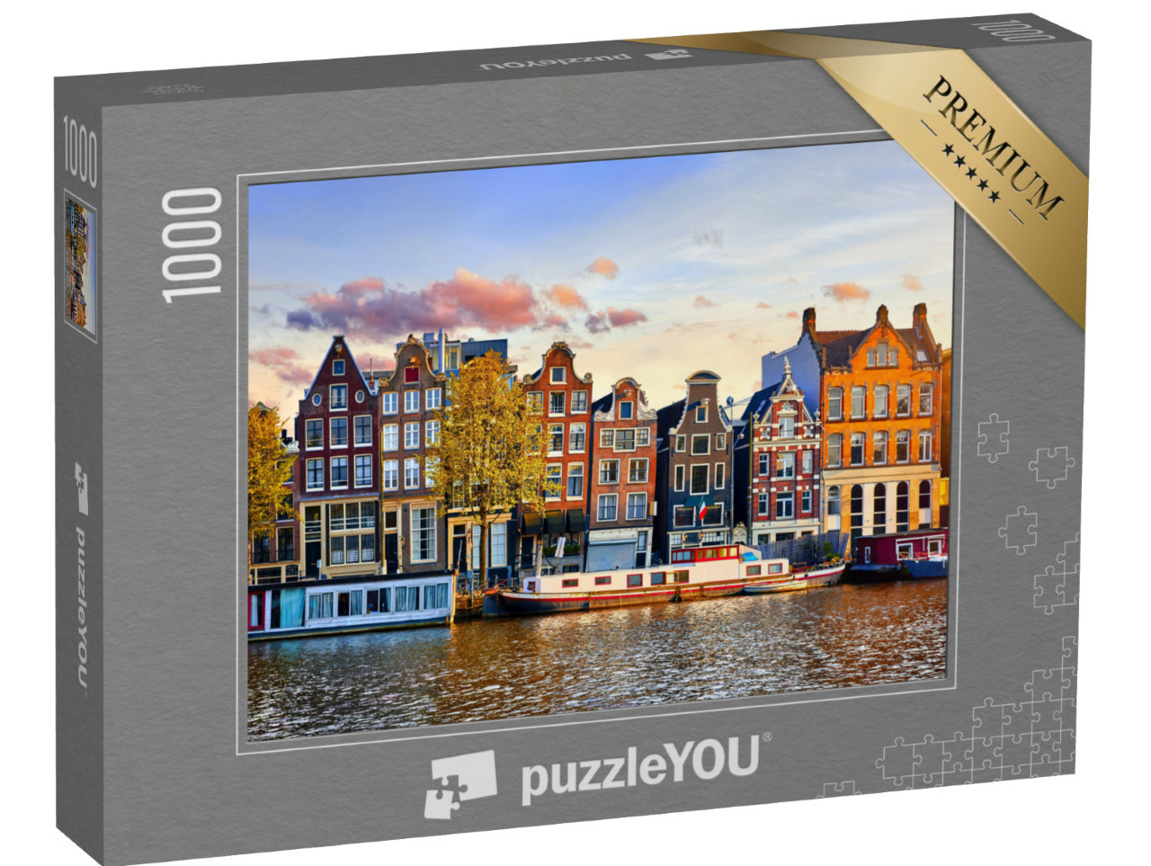 Puzzle 1000 Teile „Tanzende Häuser von Amsterdam, Niederlande“