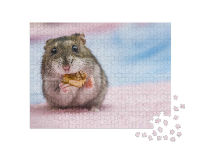 Puzzle 1000 Teile „Russischer Hamster beim Knabbern“