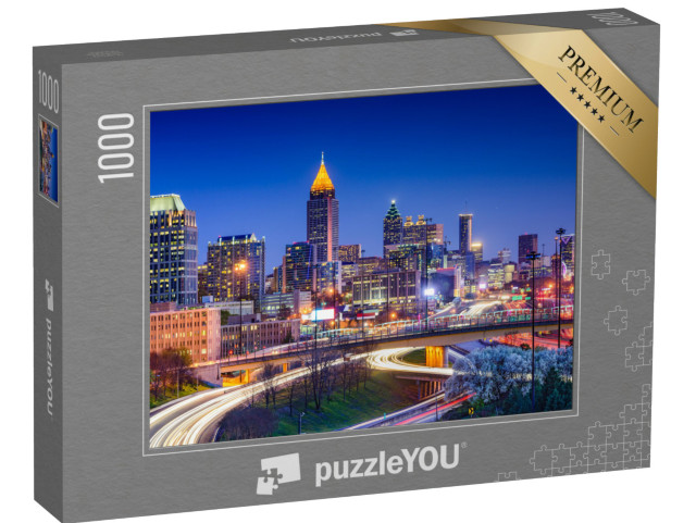 Puzzle 1000 Teile „Skyline der Innenstadt am Abend, Atlanta, USA“