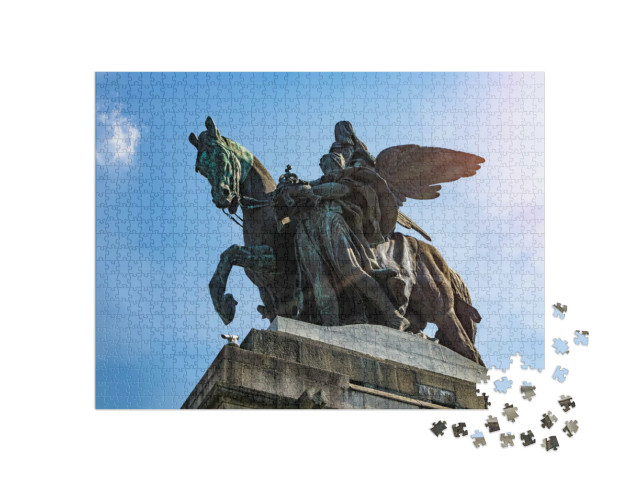Puzzle 1000 Teile „Kaiser-Wilhelm-Denkmal am Deutschen Eck in Koblenz“