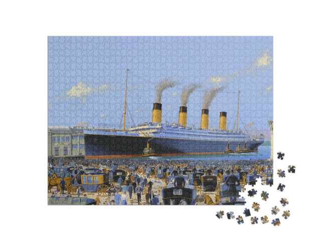 Puzzle 1000 Teile „Titanic kommt an dem Chelsea Piers an“
