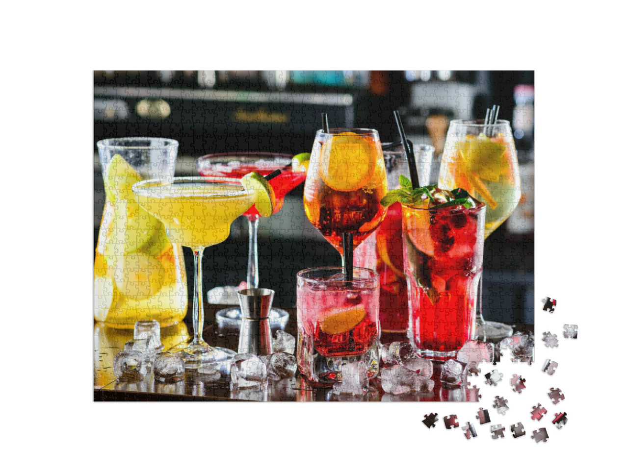 Puzzle 1000 Teile „Auswahl an klassischen Coktails“