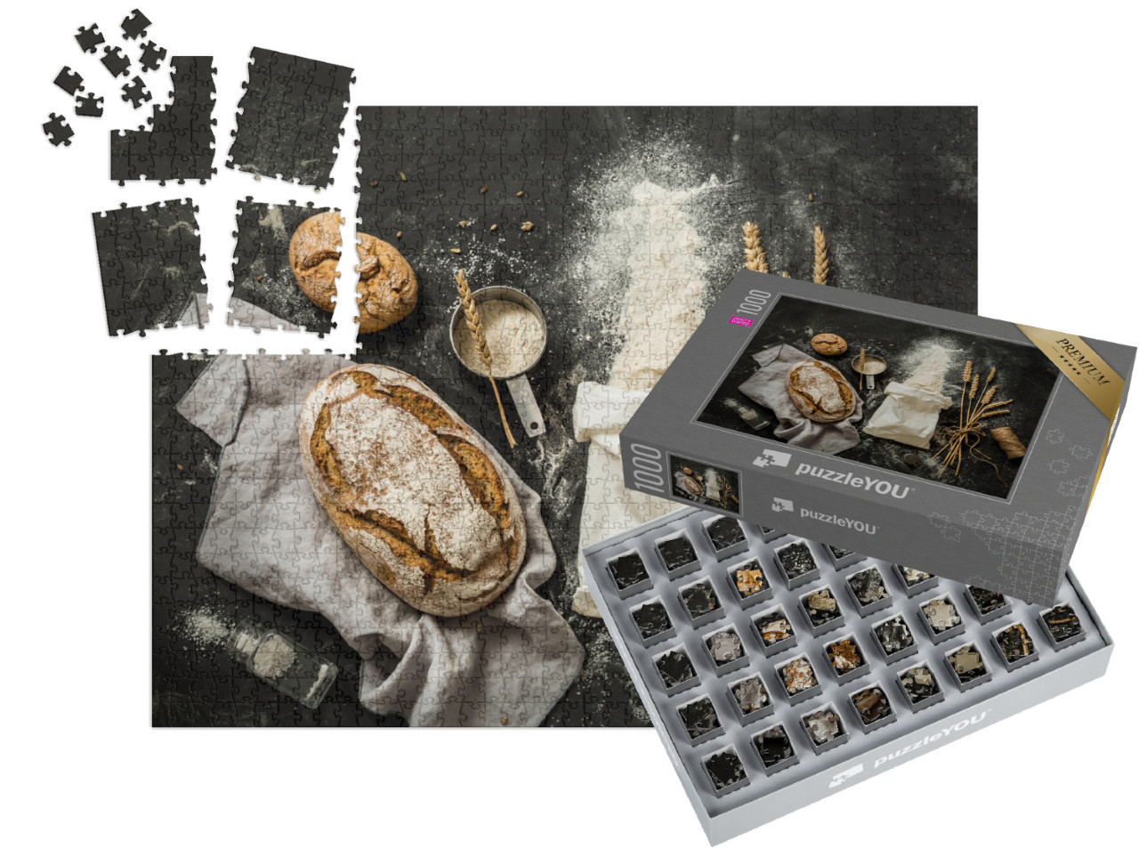 Puzzle „Rustikales Brot und Mehl“ | SMART SORTED® 1000 Teile