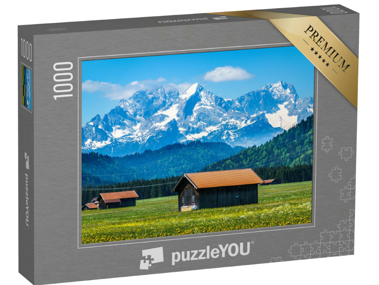 Puzzle 1000 Teile „Landschaft am Wettersteingebirge“