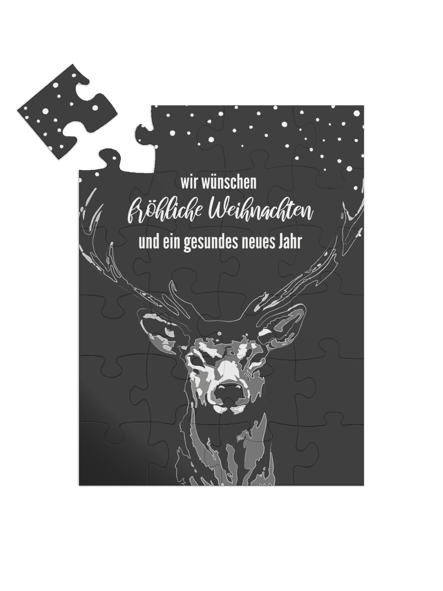 "Raindeer" in Hochformat dunkelgrau
