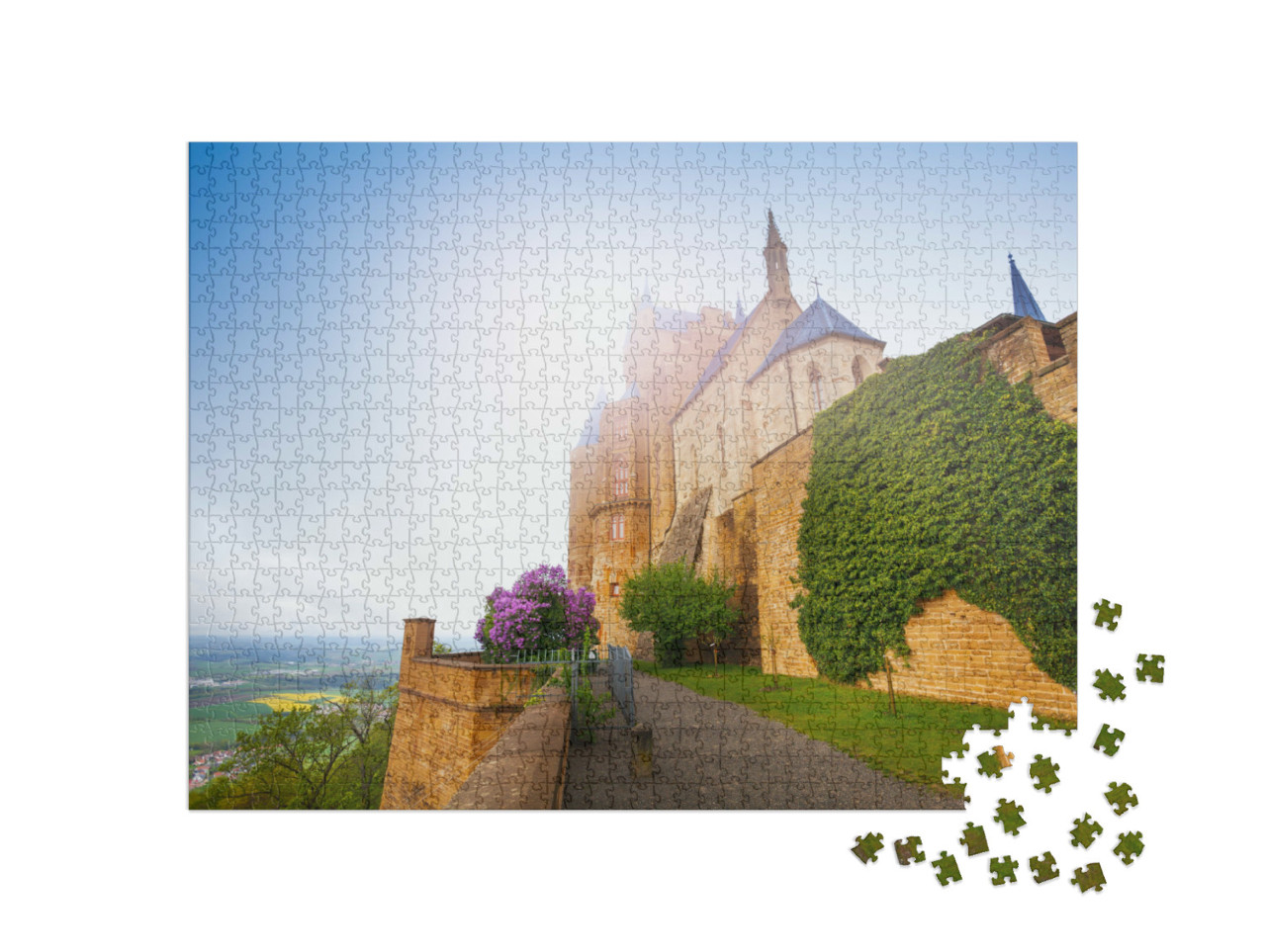 Puzzle 1000 Teile „Mauer mit Efeu der schönen Burg Hohenzollern“