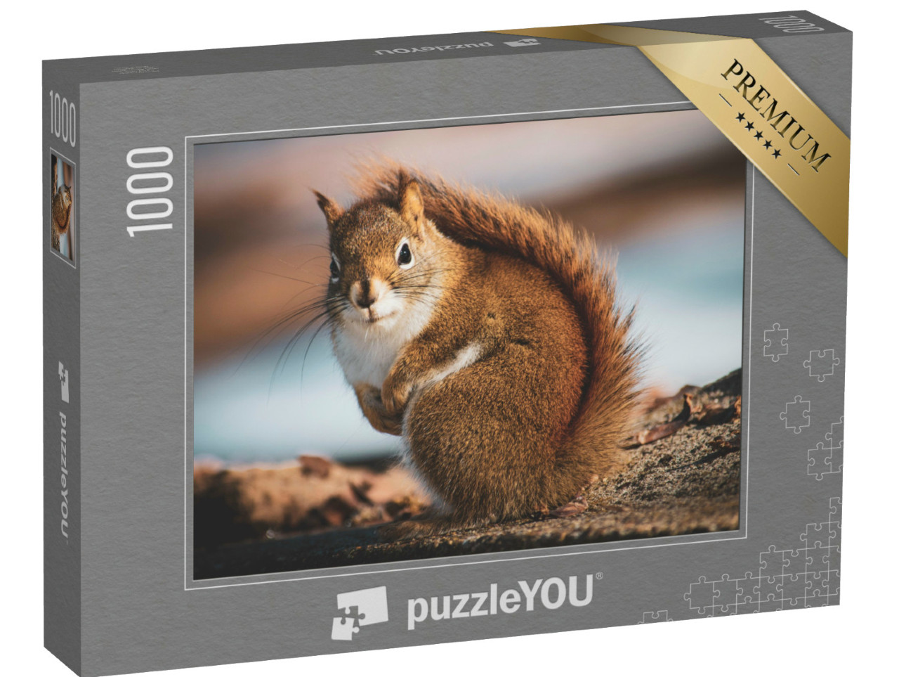 Puzzle 1000 Teile „Kleines Eichhörnchen im Wald“