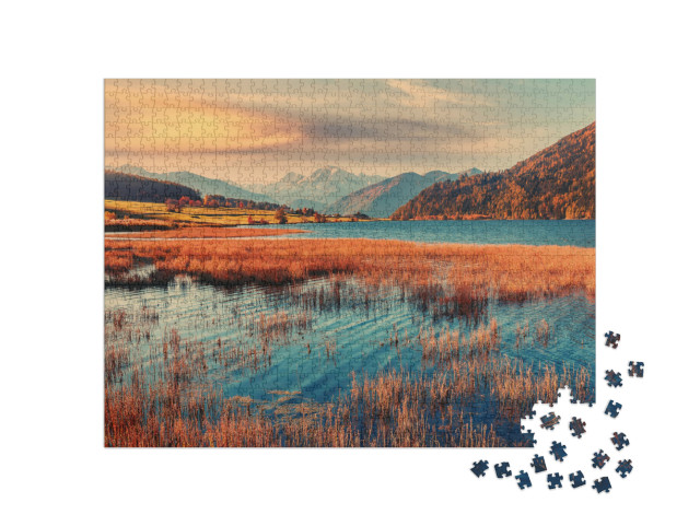 Puzzle 1000 Teile „Herbstliche Panoramaszene des Haidersees“