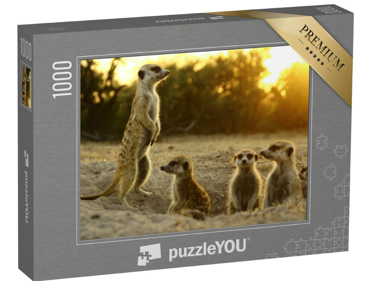 Puzzle 1000 Teile „Erdmännchen in ihrem natürlichen Lebensraum“