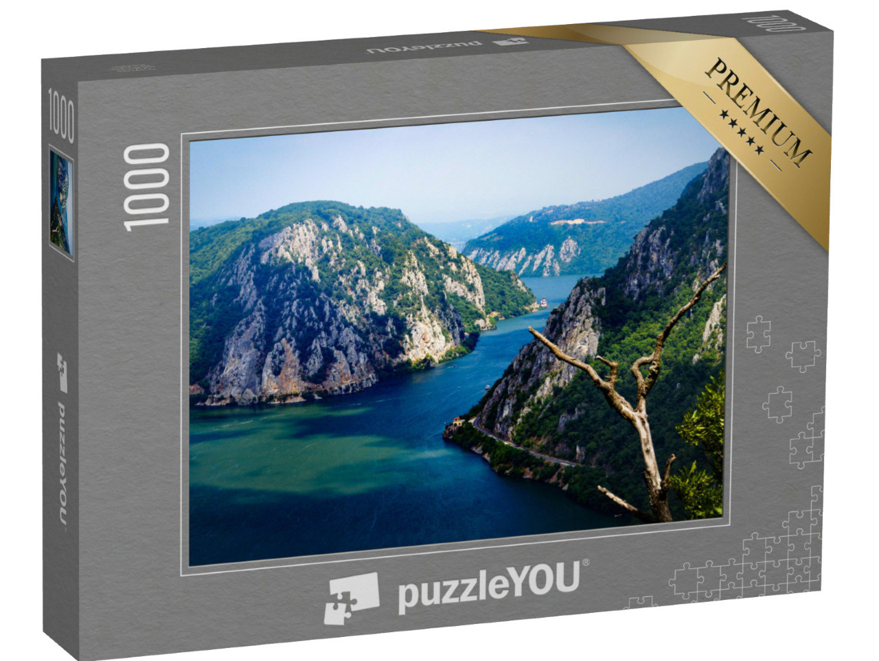 Puzzle 1000 Teile „Das eiserne Tor der Donau als natürliche Grenze zwischen Serbien und Rumänien“