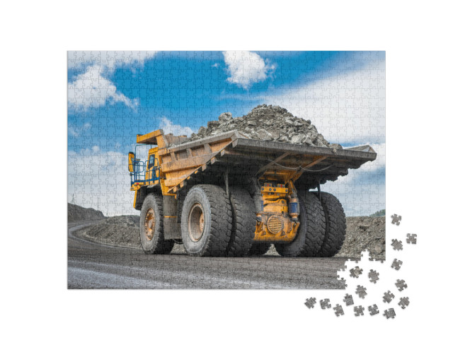 Puzzle 1000 Teile „Gesteinstransport mit Muldenkippern“