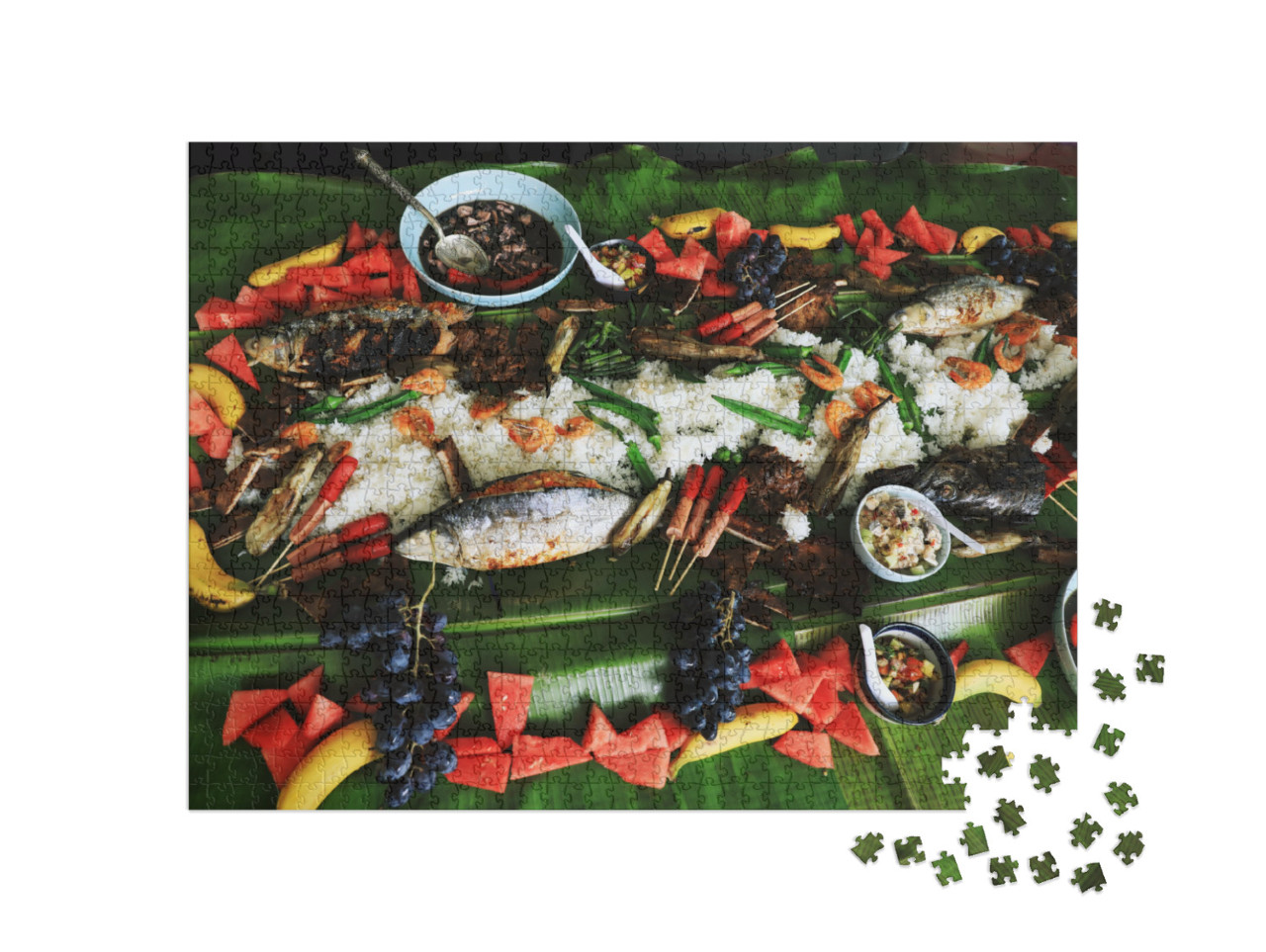Puzzle 1000 Teile „Boodle Fight, Teil der philippinischen Kultur“