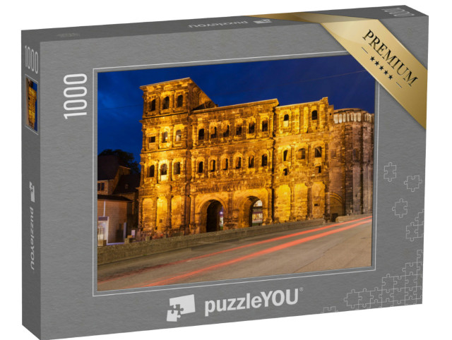 Puzzle 1000 Teile „Römisches Tor in Trier bei Nacht, Rheinland Pfalz“