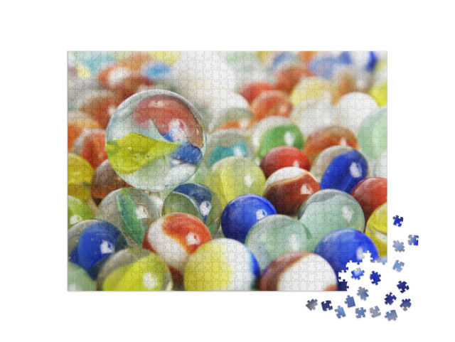 Puzzle 1000 Teile „Bunte Glasmurmeln“