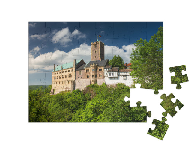 Puzzle 48 Teile „Blick auf die berühmte Wartburg in Thüringen, Deutschland“