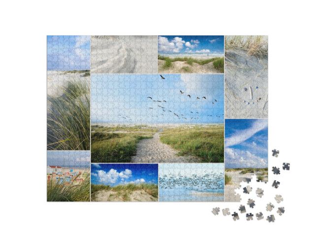 Puzzle 1000 Teile „Collage von Impressionen aus Langeoog, Deutschland“