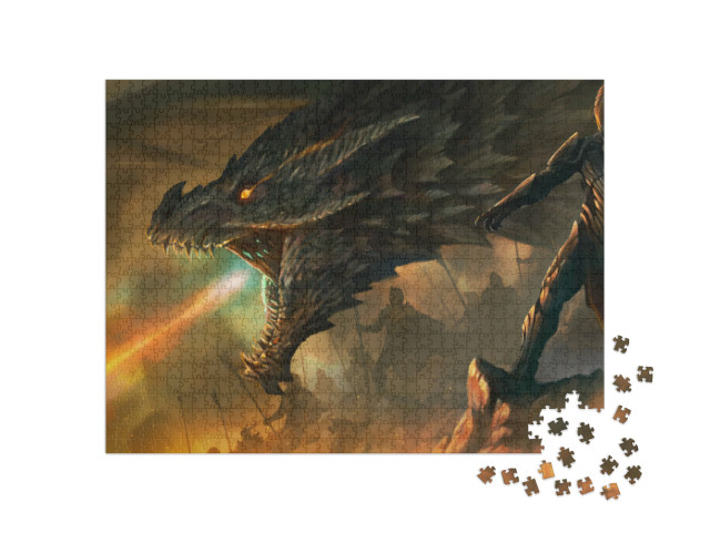 Puzzle 1000 Teile „Digitale Kunst: Der Meister der Drachen“