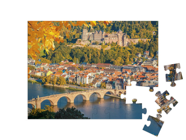 Puzzle 48 Teile „Blick auf Heidelberg im Herbst“