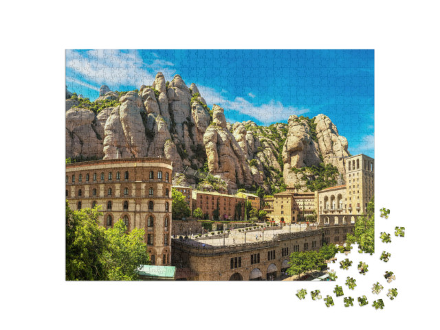 Puzzle 1000 Teile „Kloster von Montserrat im Sommer, Katalonien, Spanien“