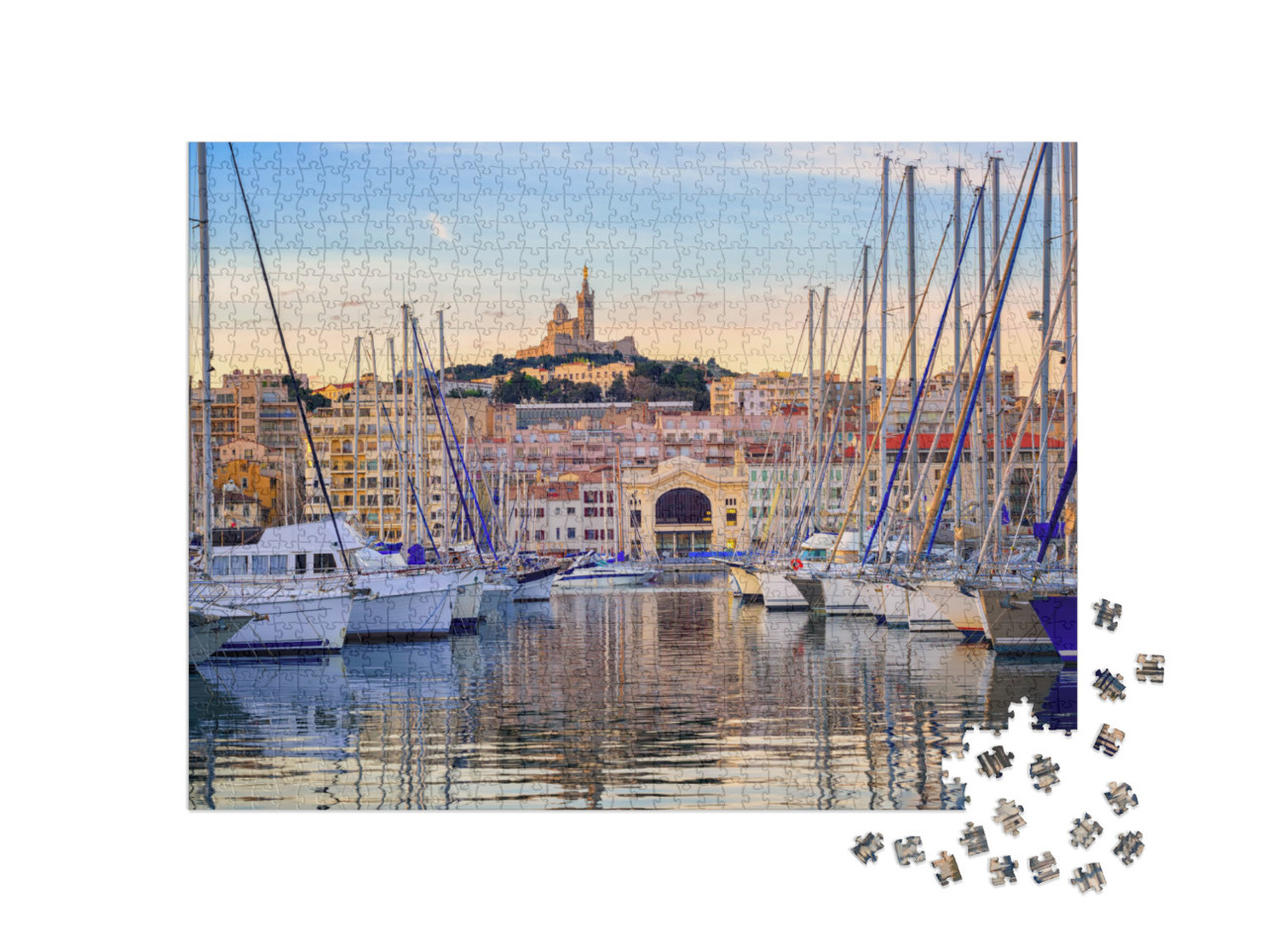Puzzle 1000 Teile „Yachten im Wasser vor Marseille, Frankreich“