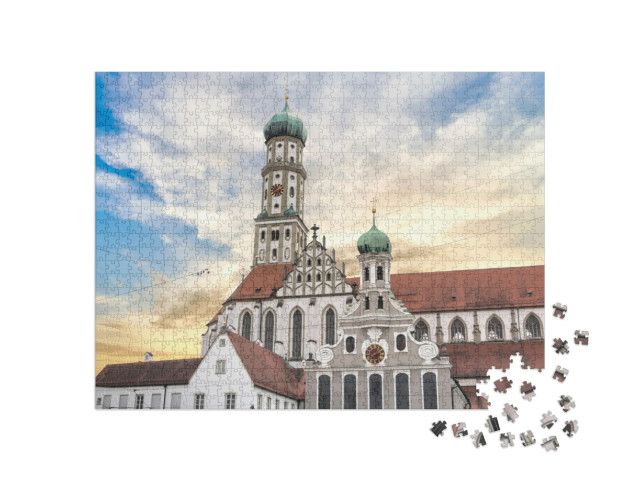 Puzzle 1000 Teile „Berühmte St. Ulrichskirche in Augsburg Deutschland“