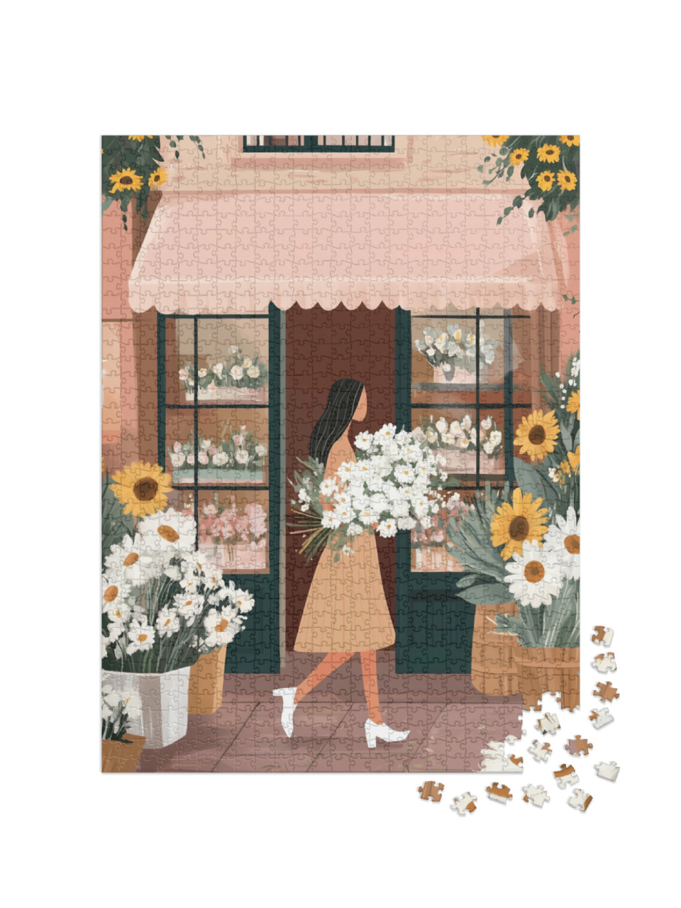 Puzzle 1000 Teile „Blumengeschäft, Liebe erblüht“