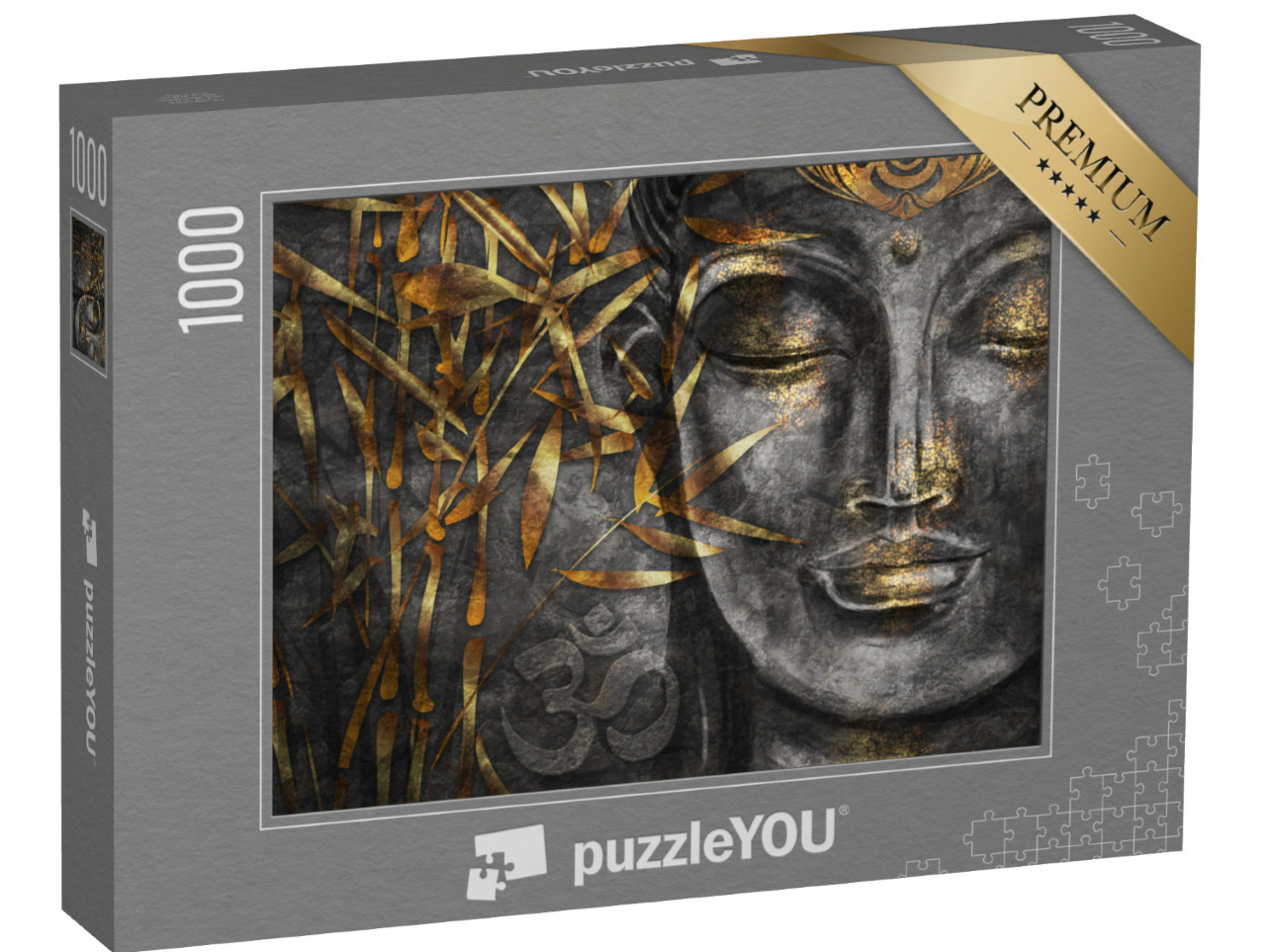 Puzzle 1000 Teile „Digitale Kunst Collage kombiniert mit Aquarell: Bodhisattva Buddha“